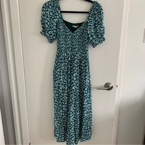 Abercrombie Short-Sleeve Smocked Midi Dress